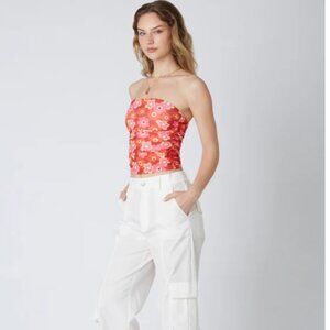 Mesh Tube Top- Cotton Candy LA - Colorful Floral Top